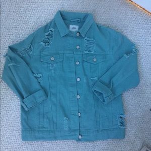 Distressed denim jacket